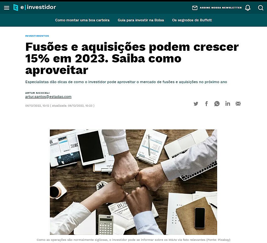 Fuses e aquisies podem crescer 15% em 2023. Saiba como aproveitar